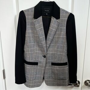 The Limited Black and Gray Checkered Blazer